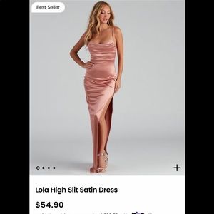 Lola High Slit Satin Dress